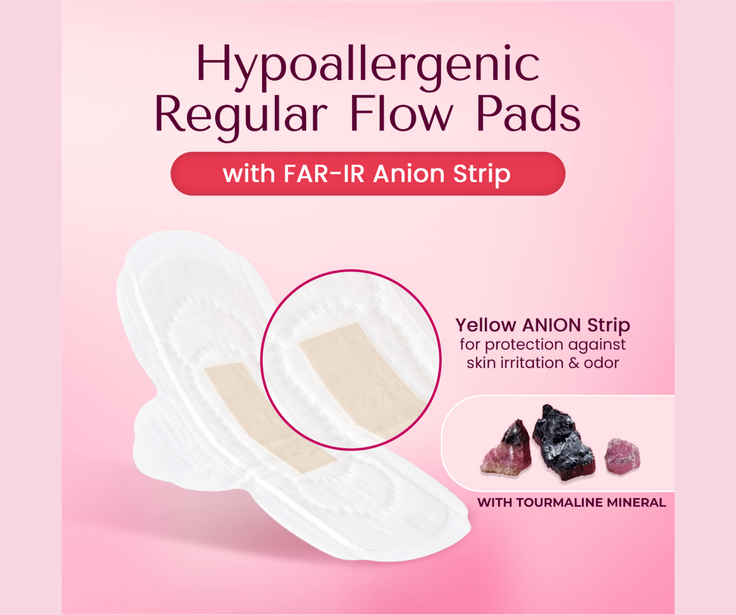 Natural Heavy Flow Pads, Eco Certified with FAR-IR ANION strip
