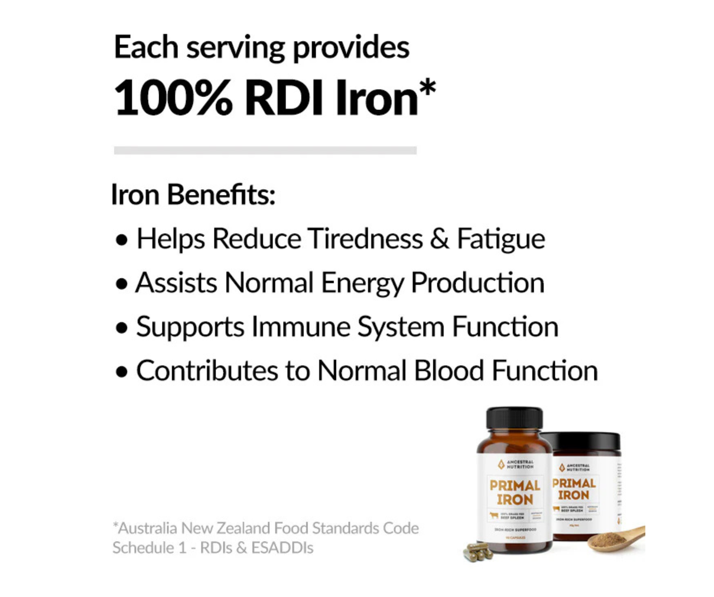 Iron Capsules - Beef Spleen Grass Fed Primal Iron